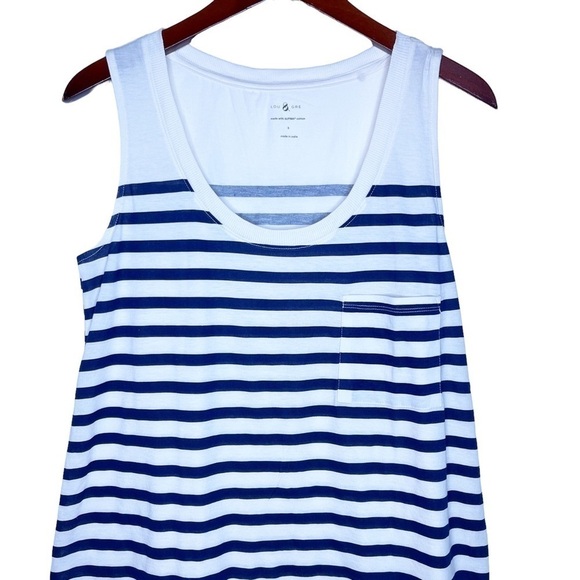 LOU & GREY NEW Striped Softserve Slub Pocket Tank Top Size Small - Picture 3 of 14
